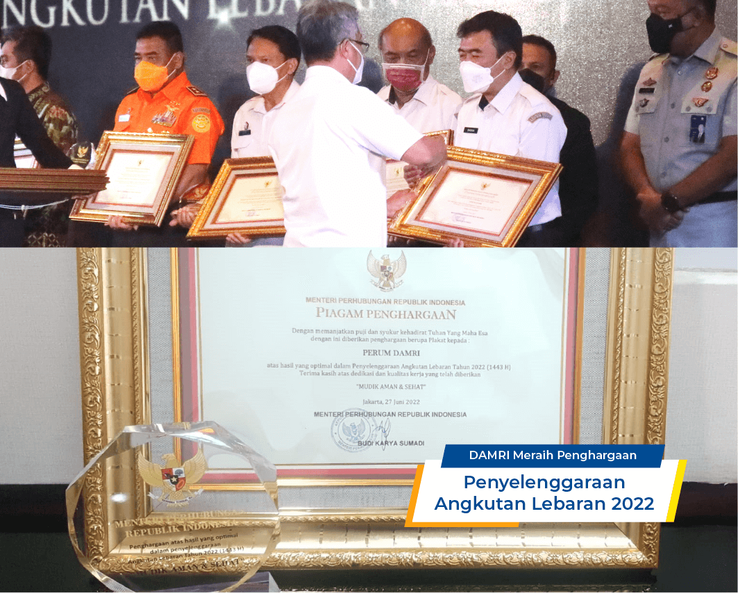 DAMRI Meraih Penghargaan Penyelenggaraan Angkutan Lebaran 2022
